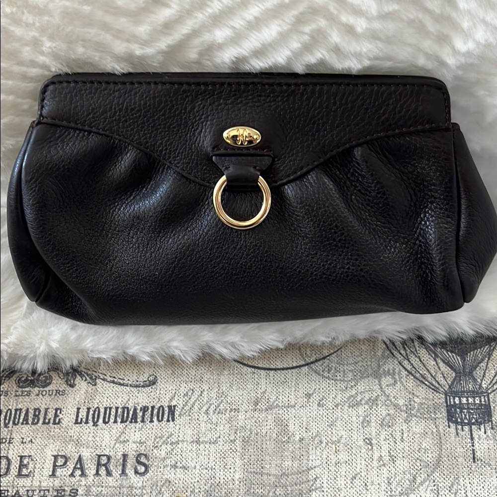 Cole Haan brown Leather Ring-Accent Women's Clutch